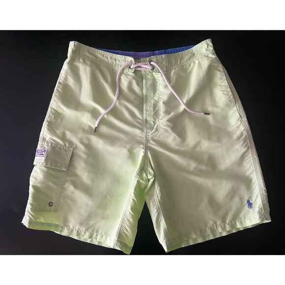 POLO Ralph Lauren Lime Green Swim Shorts sz M - Picture 1 of 12